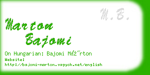 marton bajomi business card